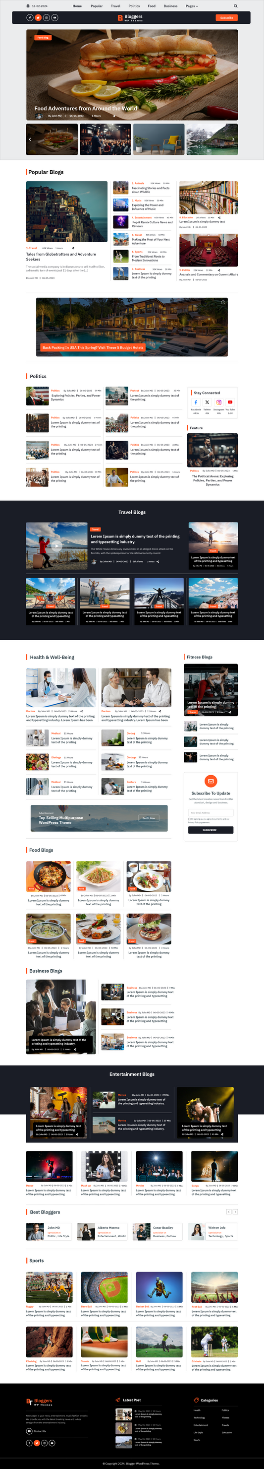 blog wordpress theme