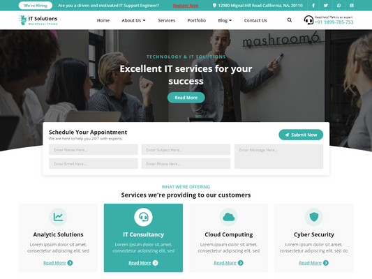 Free IT Company WordPress Theme