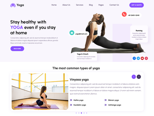 Free Yoga WordPress Theme
