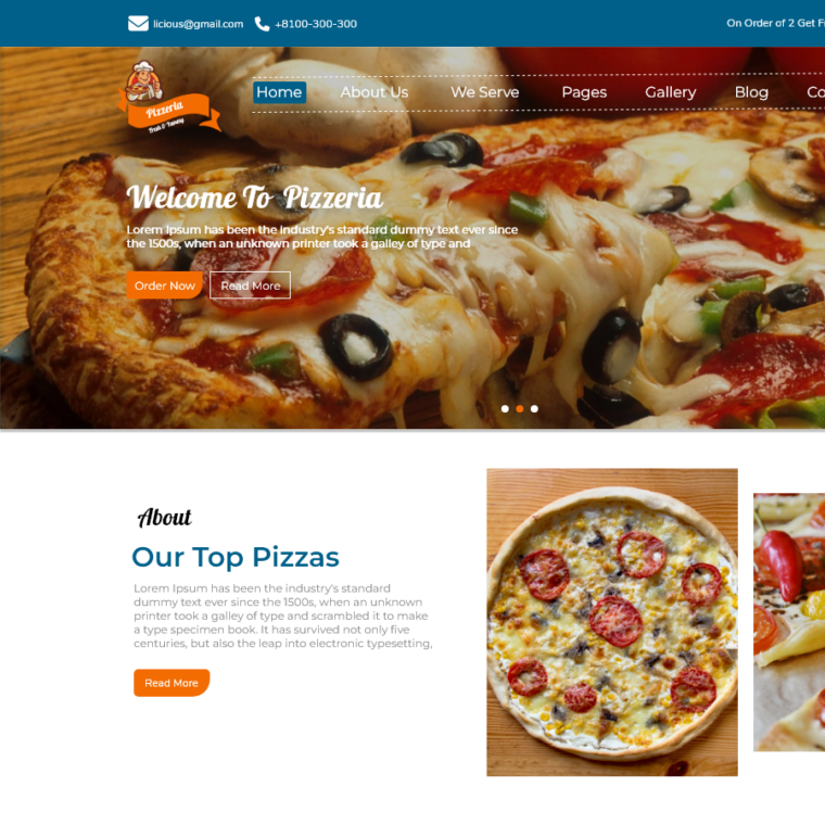 Free Pizza WordPress Theme