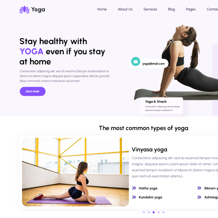 Free Yoga WordPress Theme