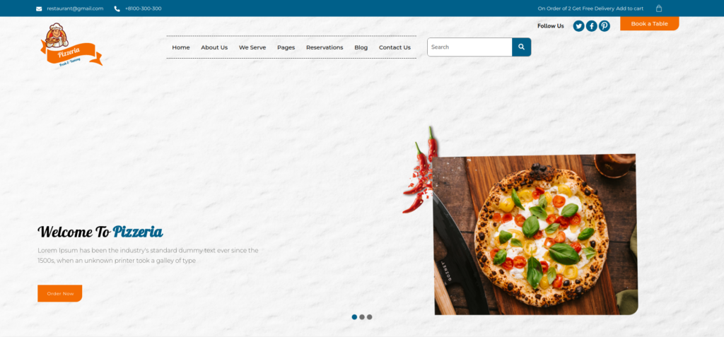 pizza wordpress theme